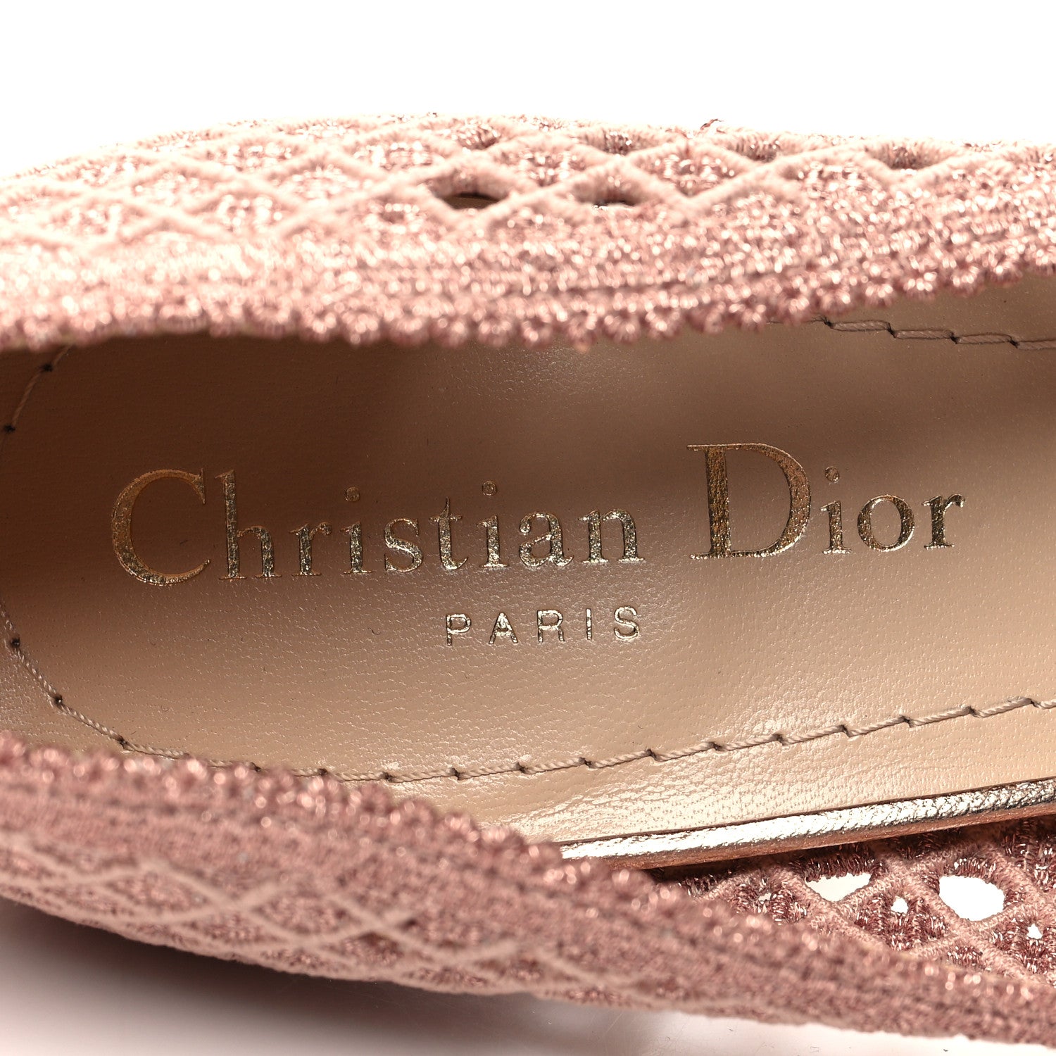 Christian Dior Lurex Cannage Embroidered Dior Capture 100mm Pumps 37 Rose Des Vents 7 of 7