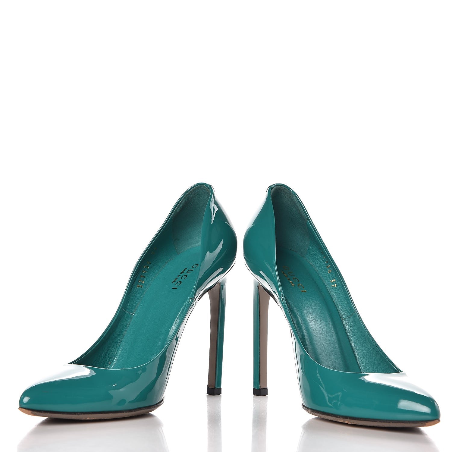 Gucci Patent Gloria Pumps 37 Spring Water 5 of 12