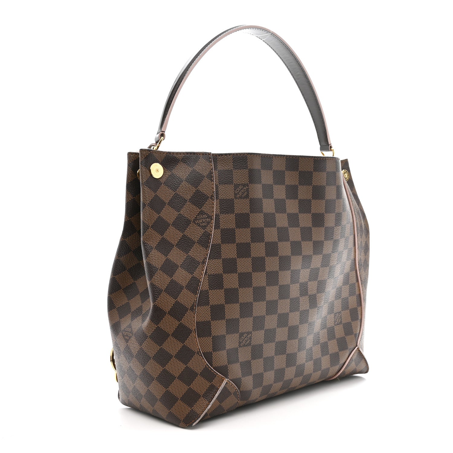 Louis Vuitton Damier Ebene Caissa Hobo Rose Ballerine 3 of 16