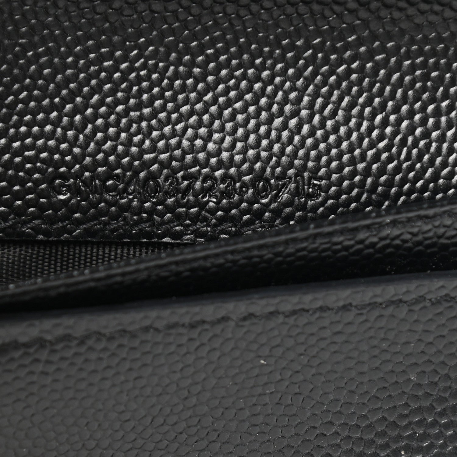 Saint Laurent Grain De Poudre Matelasse Chevron Monogram Compact Zip Around Wallet Black 7 of 8
