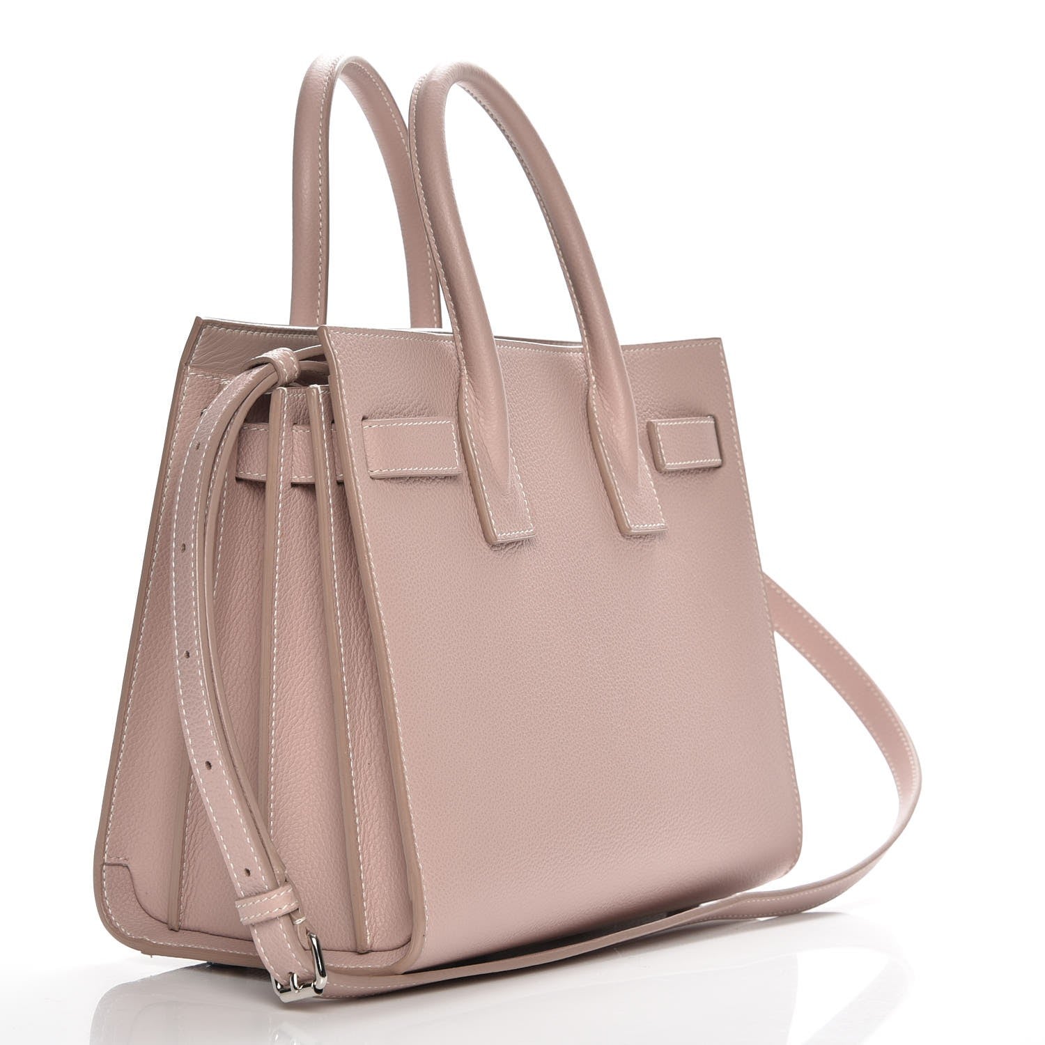 Saint Laurent Grained Calfskin Baby Sac De Jour Antique Rose 4 of 7