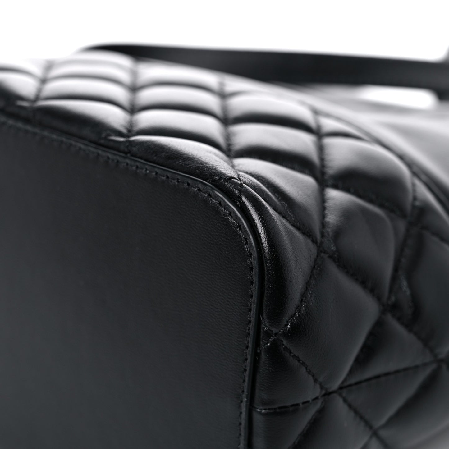 Nappa Quilted Medusa Bucket Bag Black