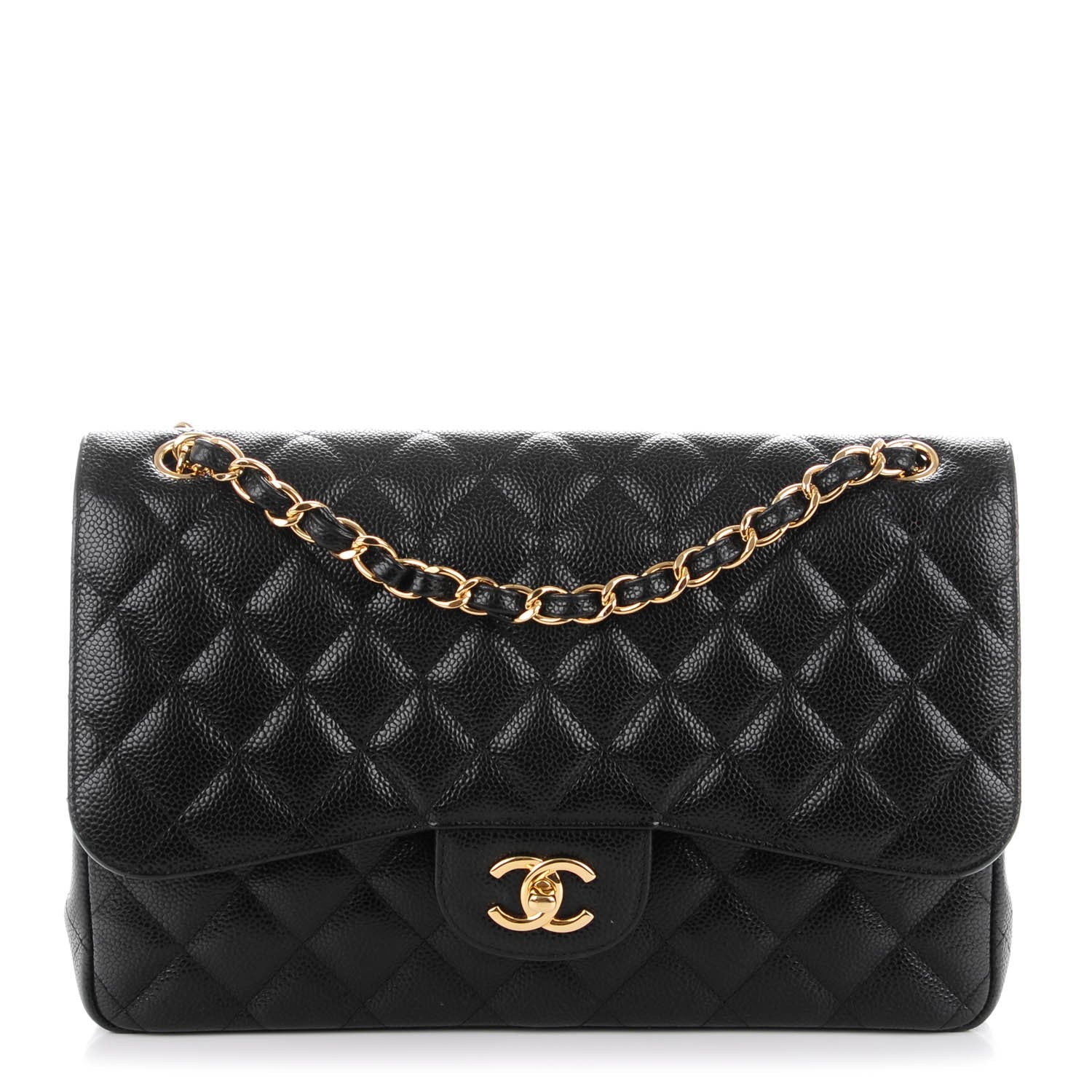 Chanel Caviar Quilted Jumbo Double Flap Black 1 of 8