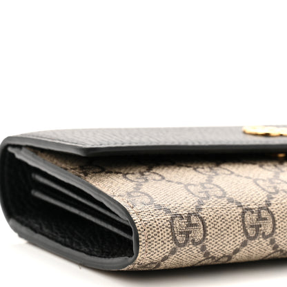Gucci Dollar Calfskin GG Supreme Monogram Petite GG Marmont Wallet Chain Bag Black Beige Ebony 17 of 21