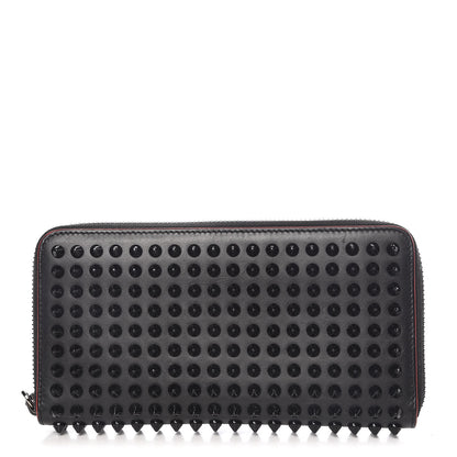 Christian Louboutin Calfskin Panettone Spiked Zip Around Wallet Black 1 of 7