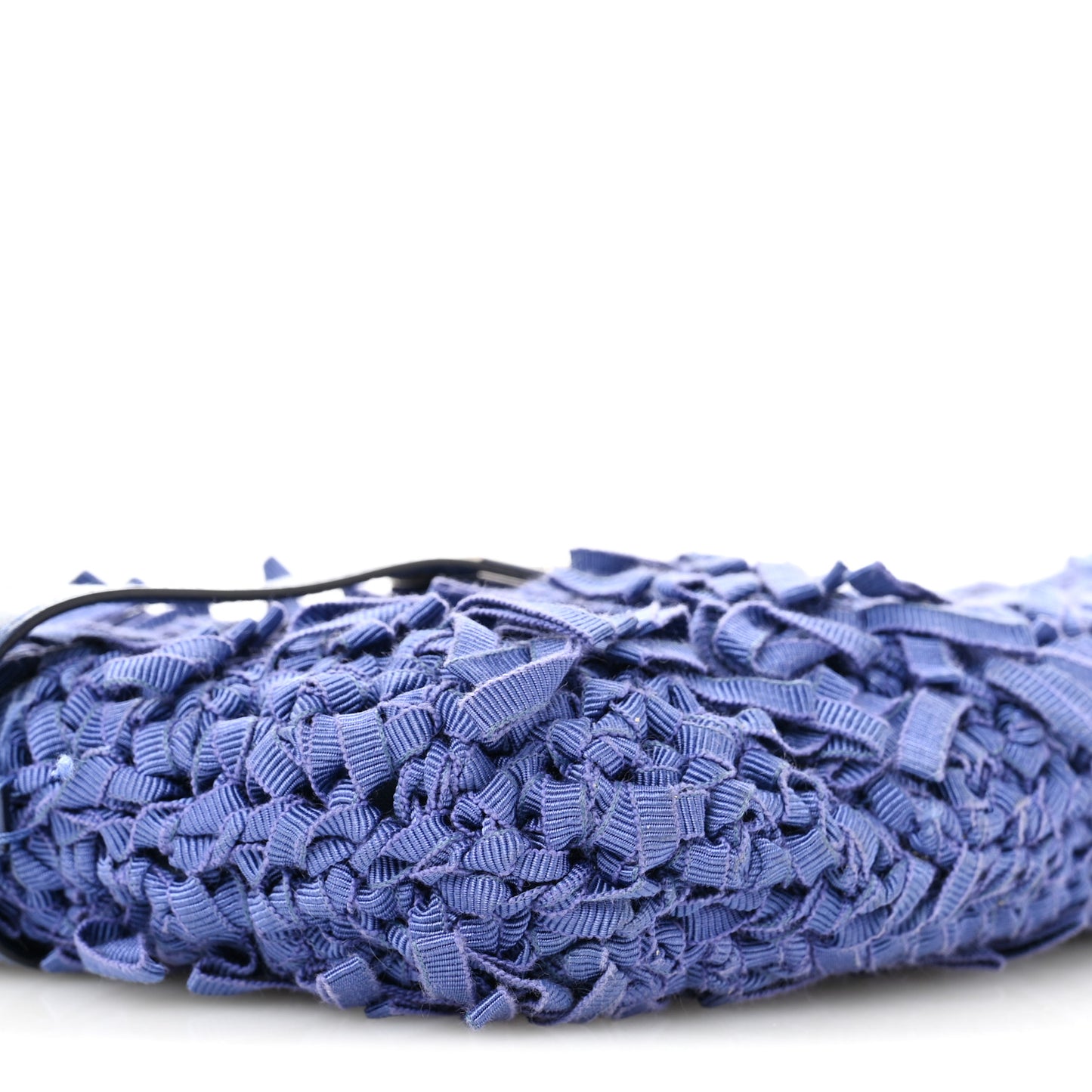 Canvas Fringe Hug Shoulder Bag Blue