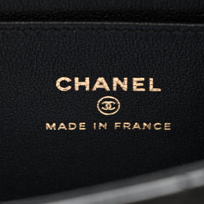 Chanel Lambskin Quilted Rectangular Phone Holder Clutch With Chain Black 6 of 11