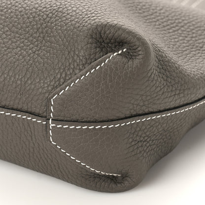 Hermes Taurillon Clemence Double Sens 36 Reversible Tote Etain Bleu Nuit 7 of 7