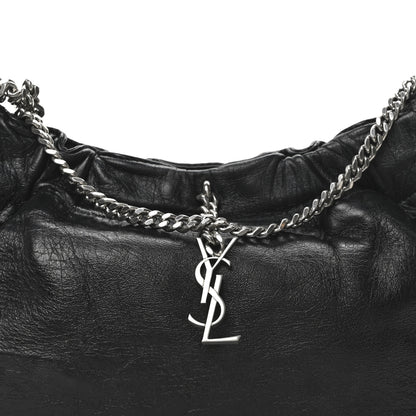 Saint Laurent Calfskin Pac Ruched Hobo Black 8 of 10