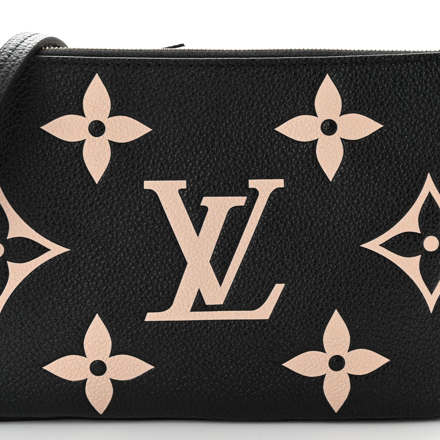 Empreinte Monogram Giant Double Zip Pochette Black Cream