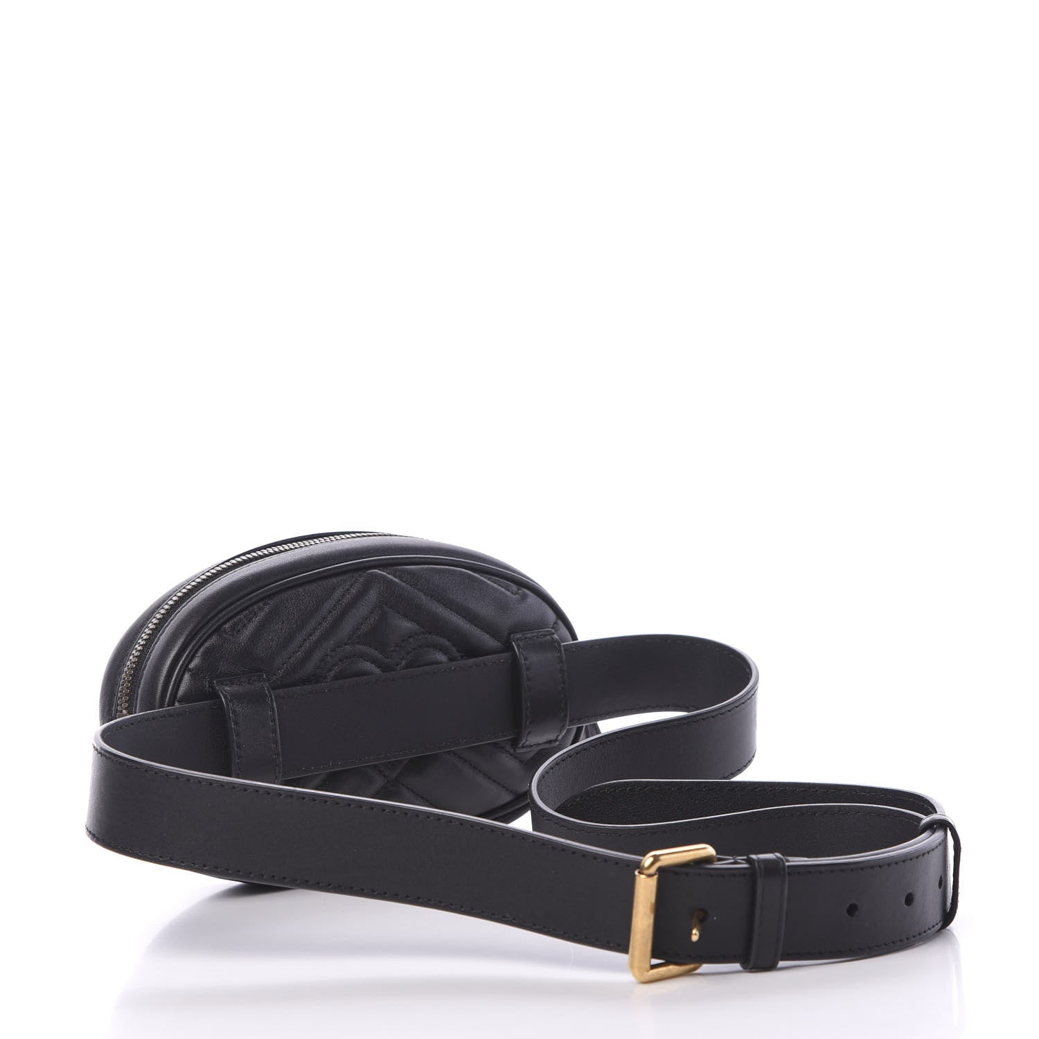 Gucci Calfskin Matelasse GG Marmont Belt Bag 105 42 Black 2 of 9