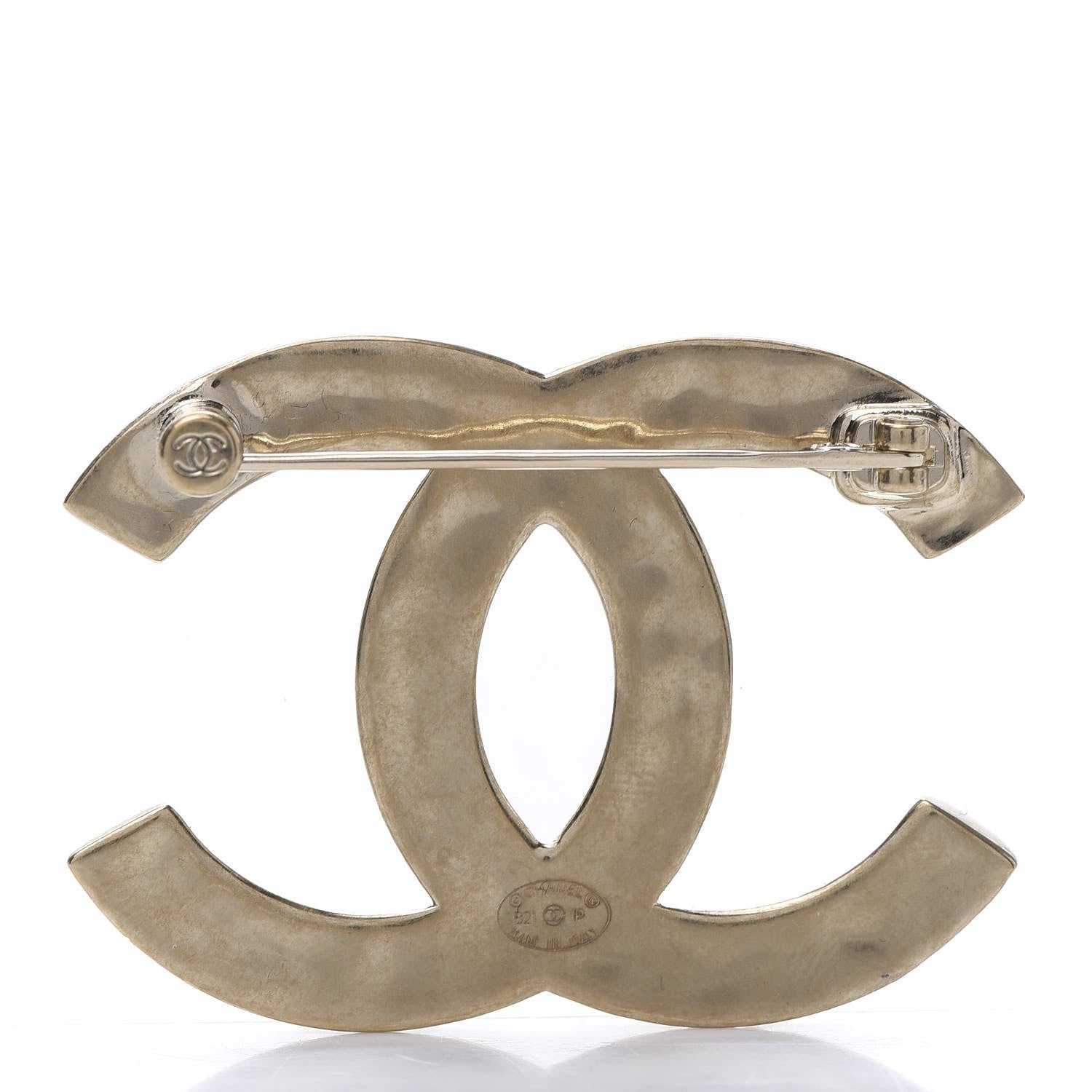 Chanel Metal CC Diamond Quilted Brooch Light Gold 4 of 5