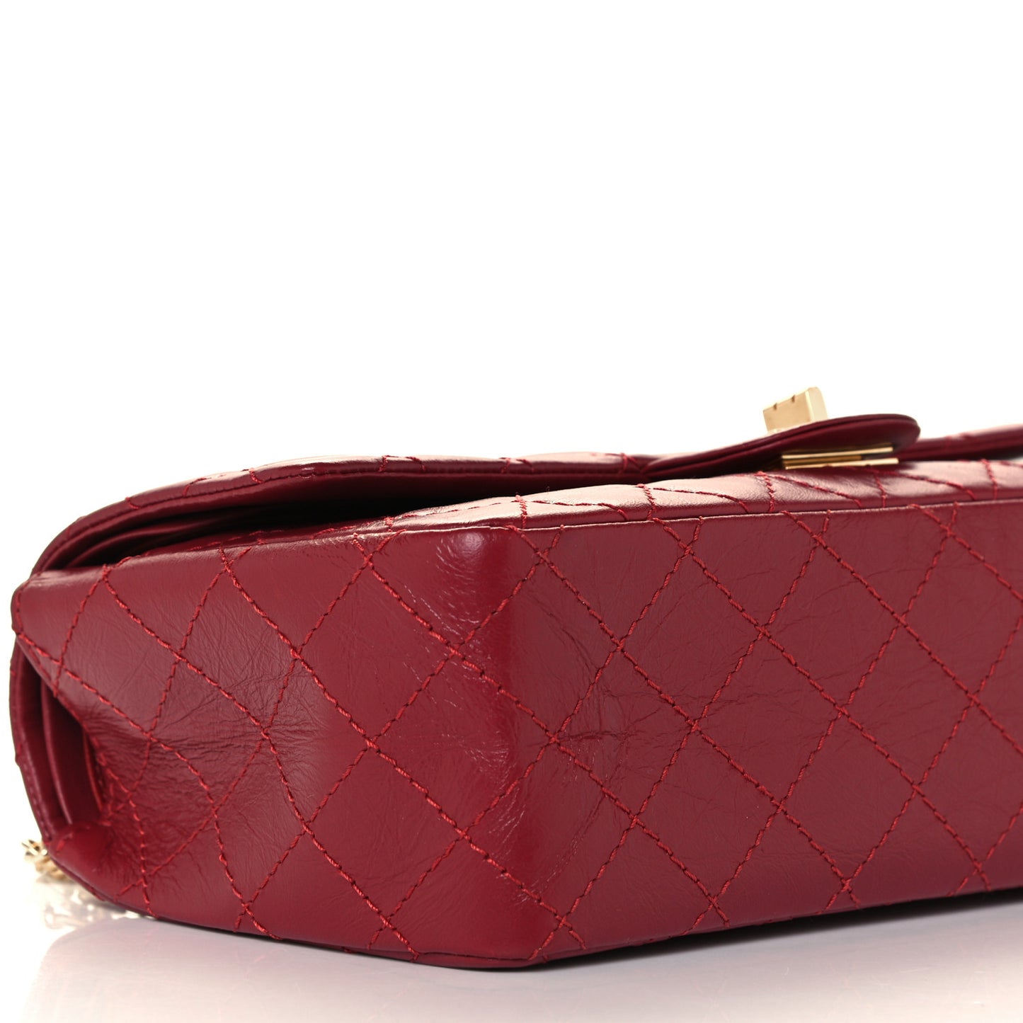 Aged Calfskin Quilted 2.55 Reissue 225 Flap Red