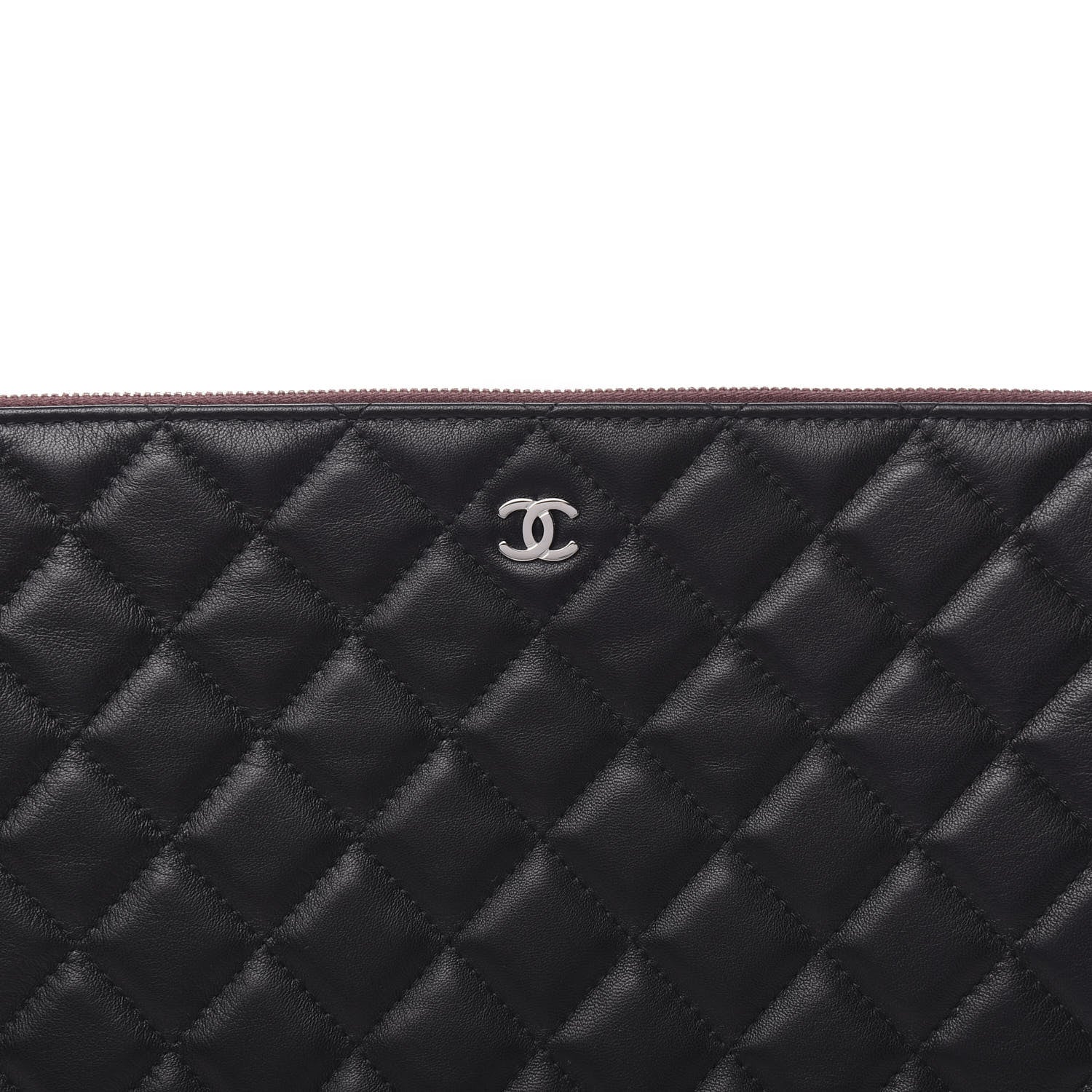 Chanel Lambskin Quilted Large Cosmetic Case Black 7 of 8