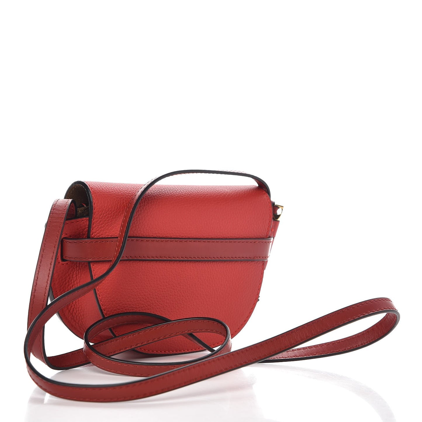 Grained Calfskin Mini Gate Crossbody Bag Scarlet Burnt Red