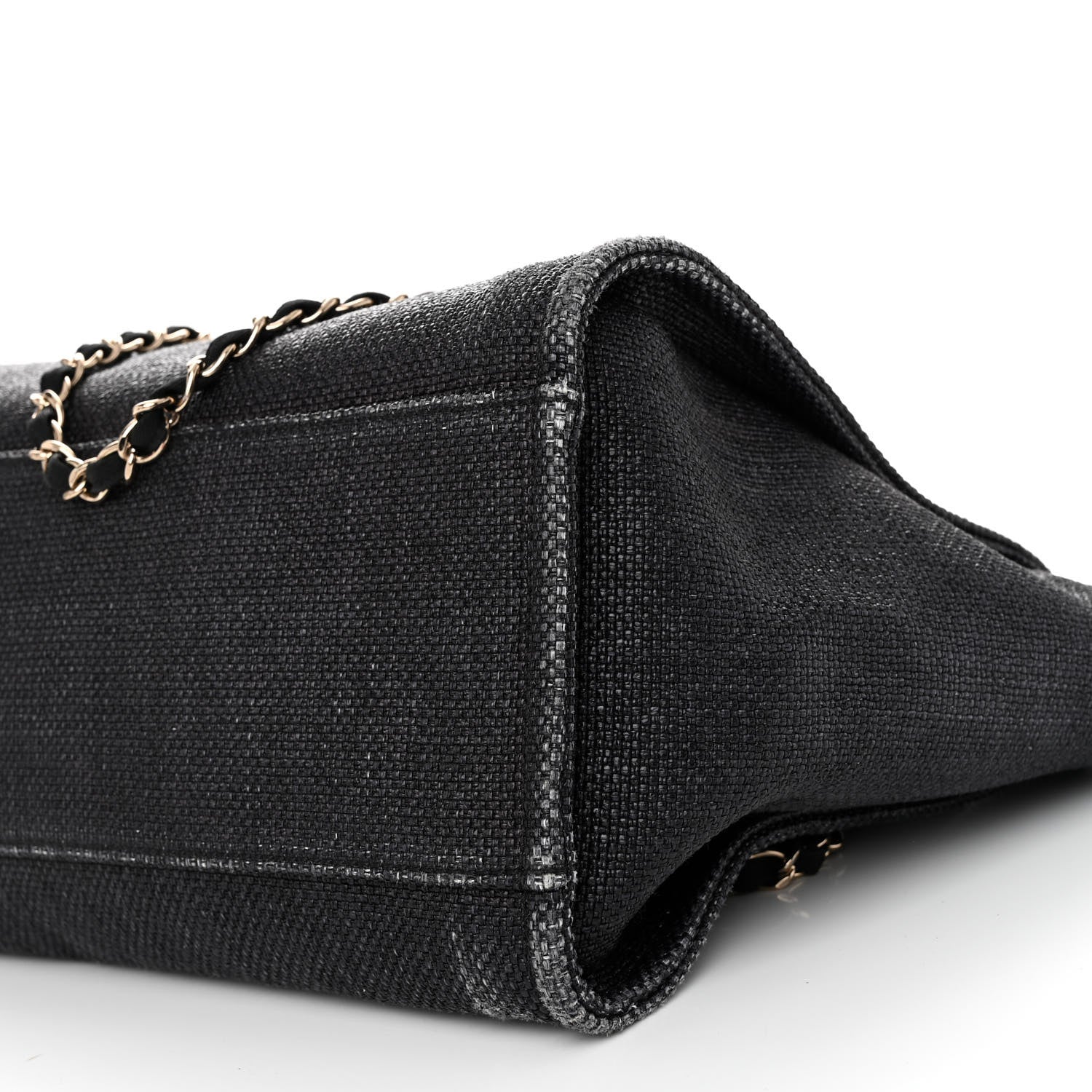 Chanel Woven Straw Raffia Large Deauville Tote Black 10 of 10