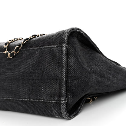 Chanel Woven Straw Raffia Large Deauville Tote Black 10 of 10