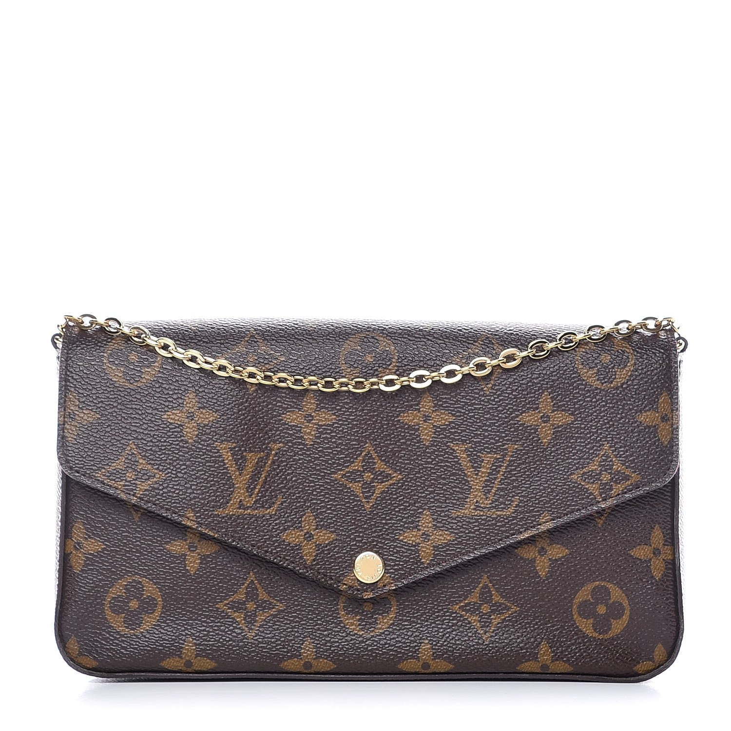 Louis Vuitton Monogram Pochette Felicie Chain Wallet Fuchsia 1 of 9