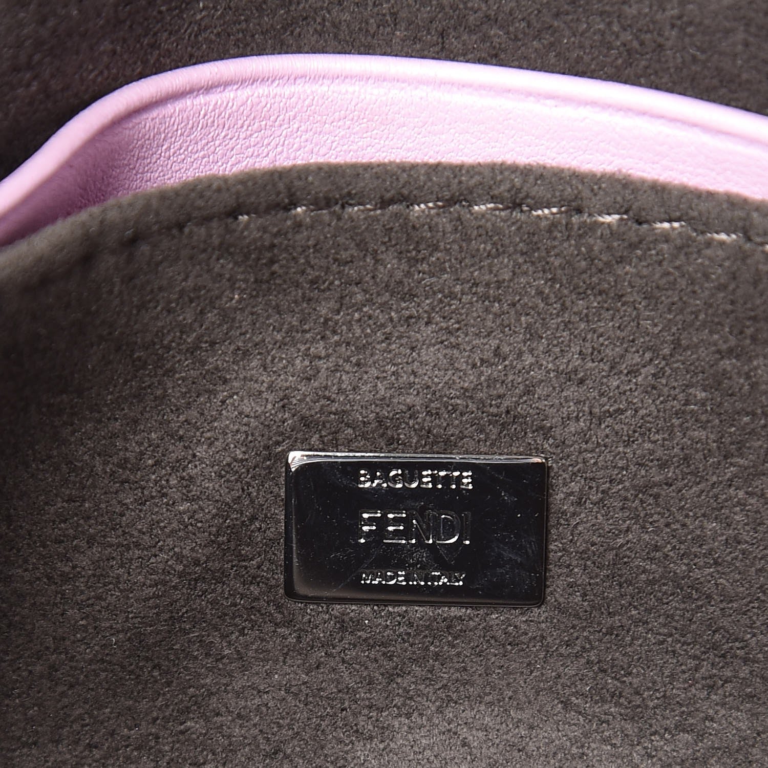 Fendi Nappa Rabbit Fox Fur Micro Buggie Baguette Lavanda 6 of 7