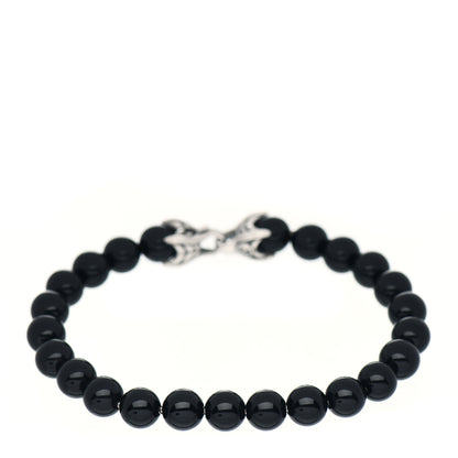 David Yurman Sterling Silver Black Onyx 8mm Spiritual Beads Bracelet 1 of 4