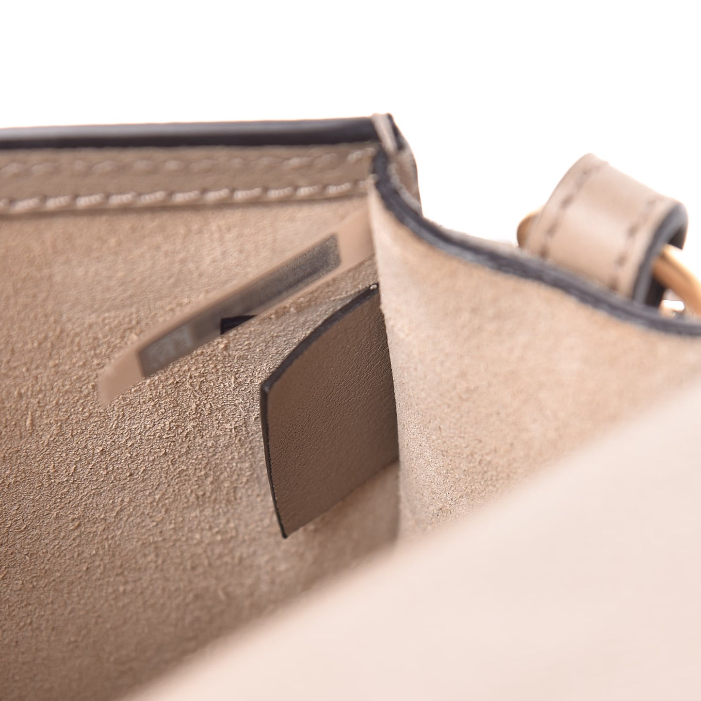 Calfskin Suede Small Nile Bracelet Bag Motty Grey