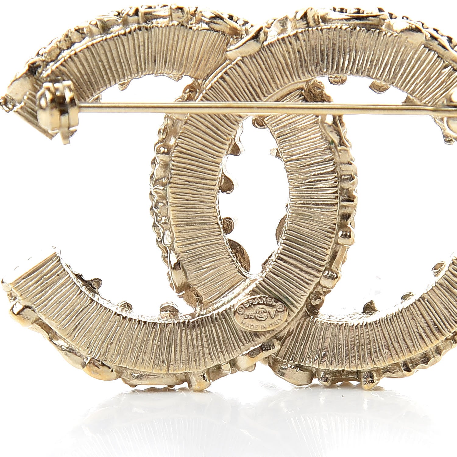 Chanel Enamel CC Baroque Brooch Black Gold 4 of 4