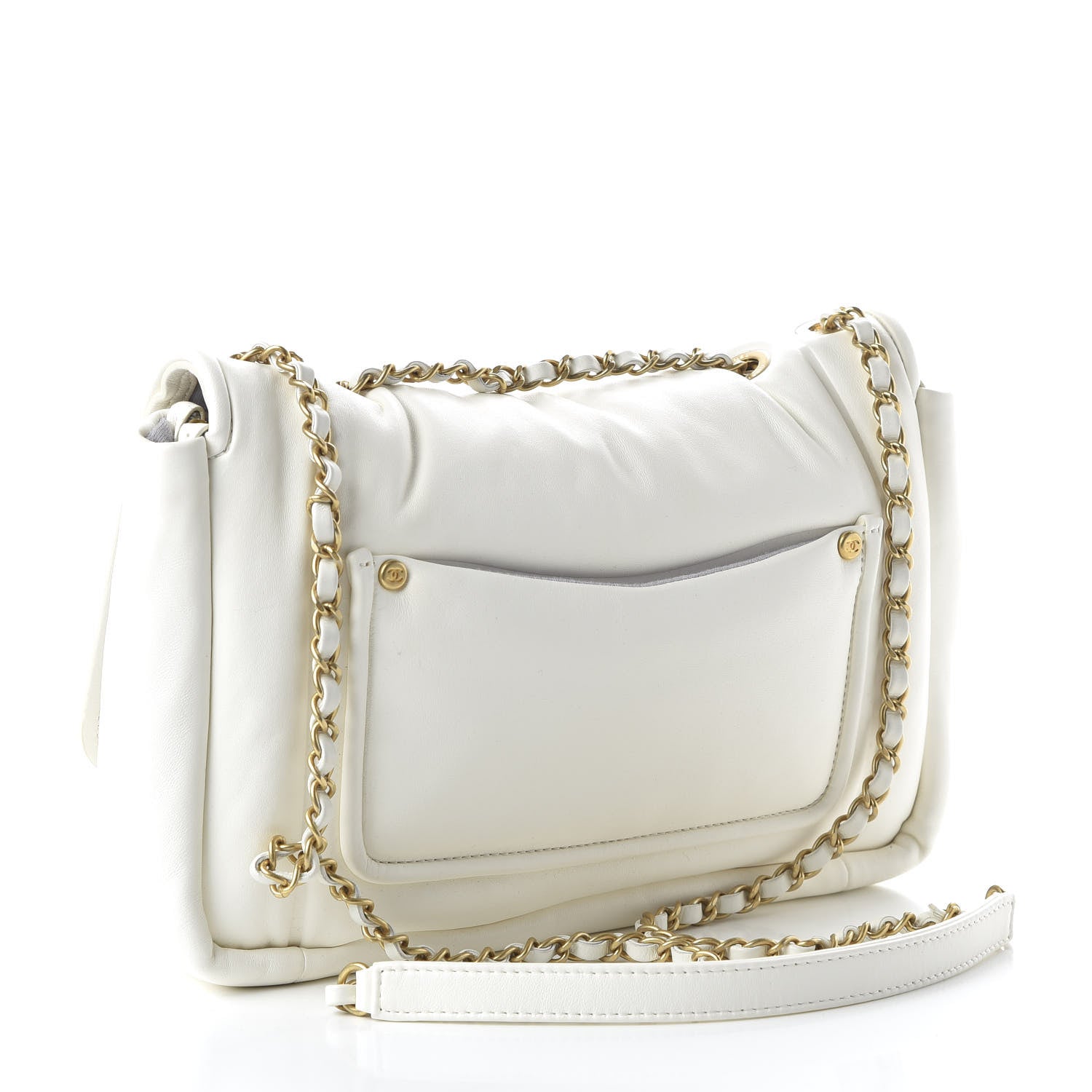 Chanel Lambskin Medium Simply Flap White 3 of 10