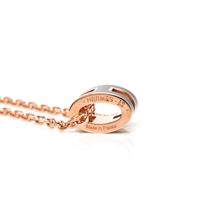 Hermes Lacquered Rose Gold Mini Pop H Pendant Necklace Black 4 of 5