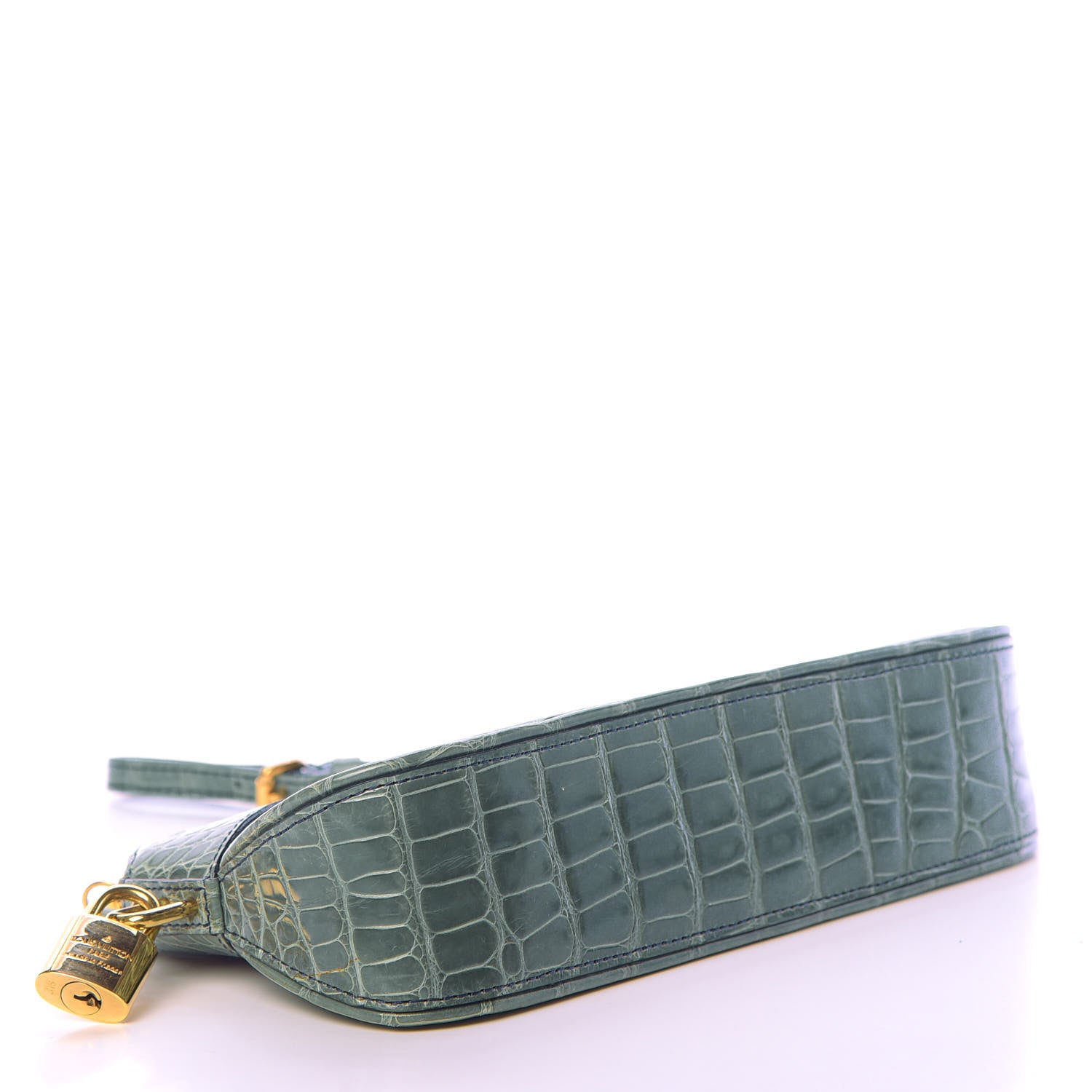 Louis Vuitton Crocodile Lockit Clutch Blue 4 of 8