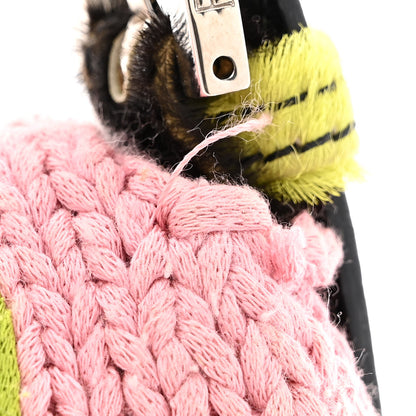 Fendi Woven Knit Floral Baguette Pink 12 of 13