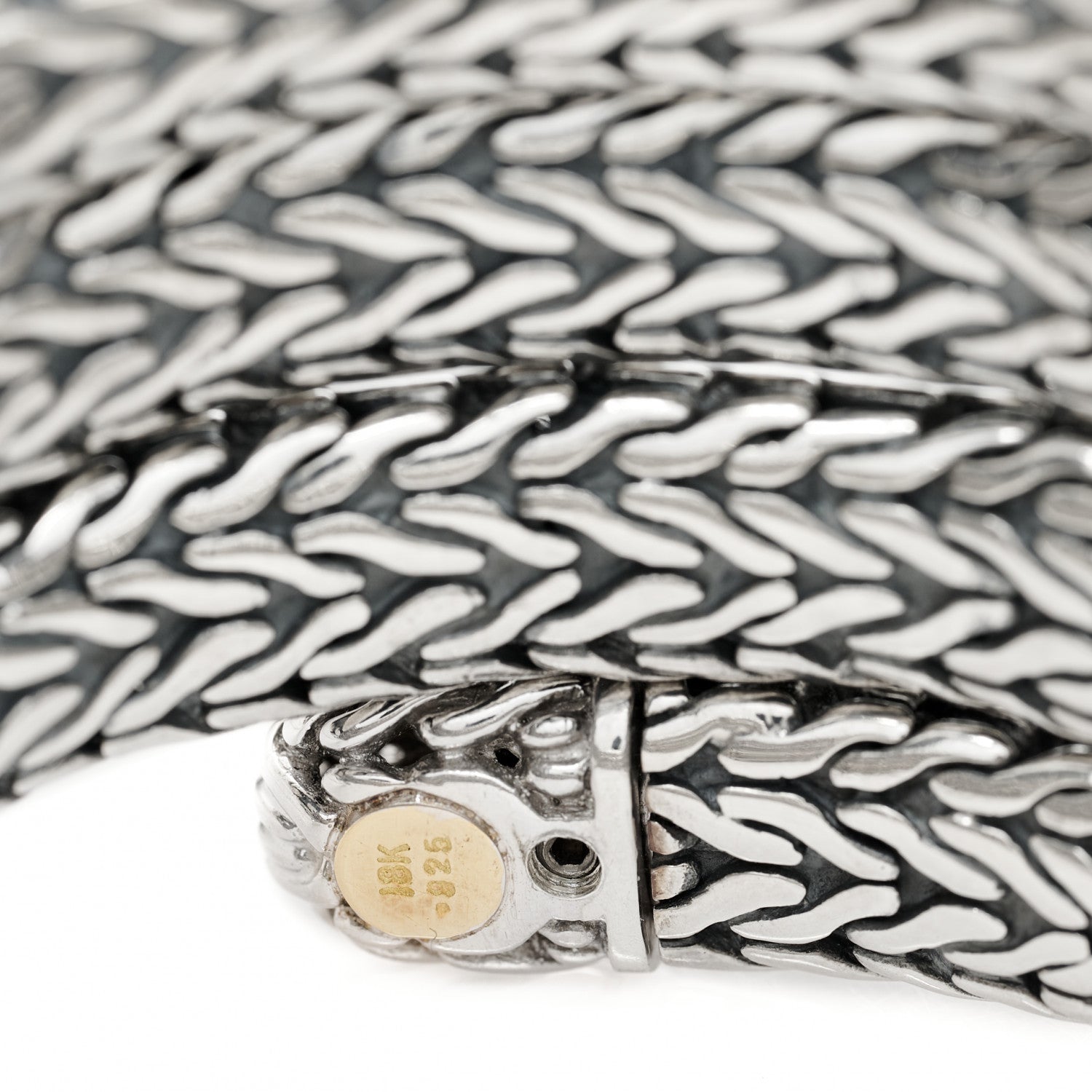 John Hardy Sterling Silver 18K Yellow Gold Diamond Triple Coil Bracelet 3 of 5