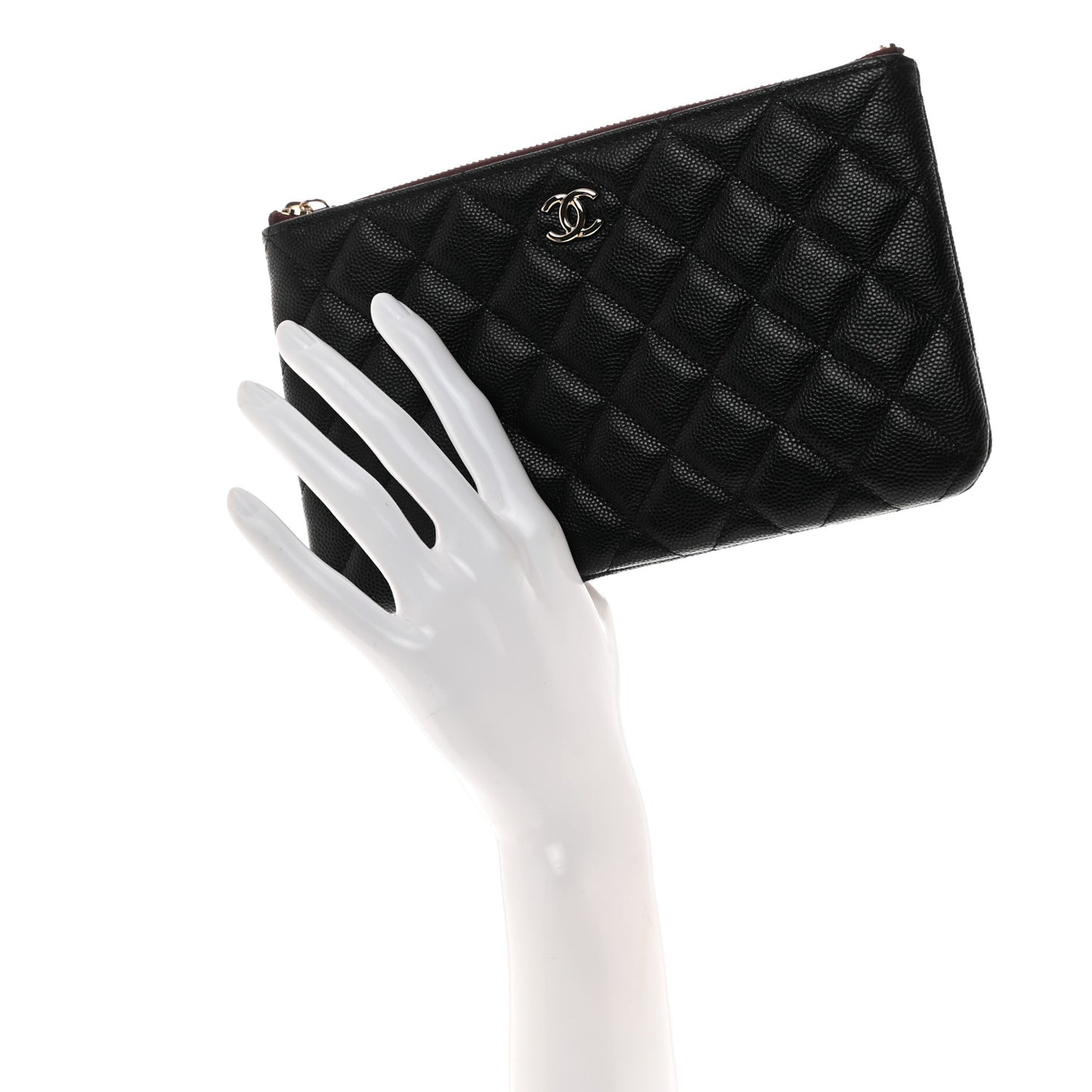 Caviar Quilted Cosmetic Case Black