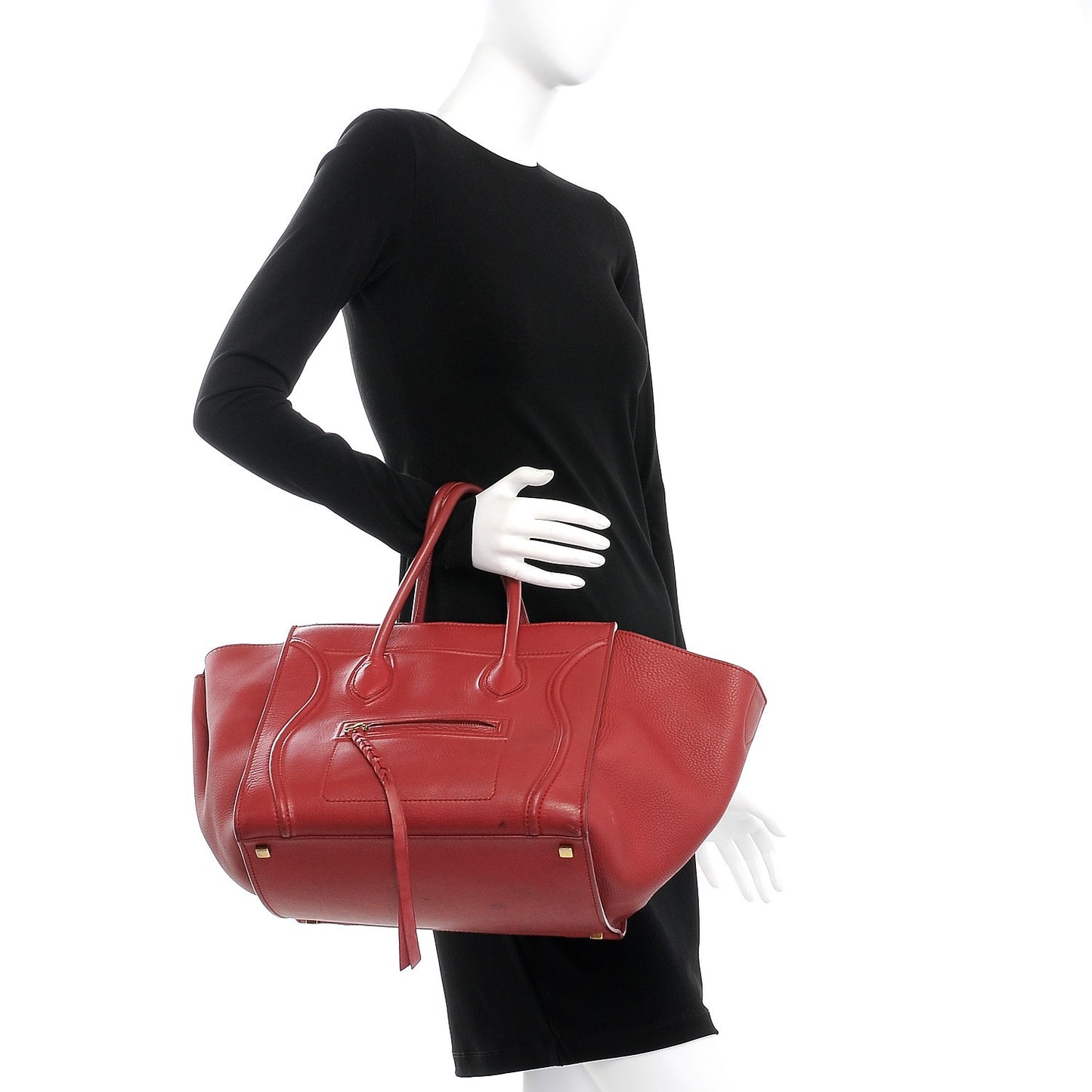 Supple Calfskin Medium Phantom Luggage Red