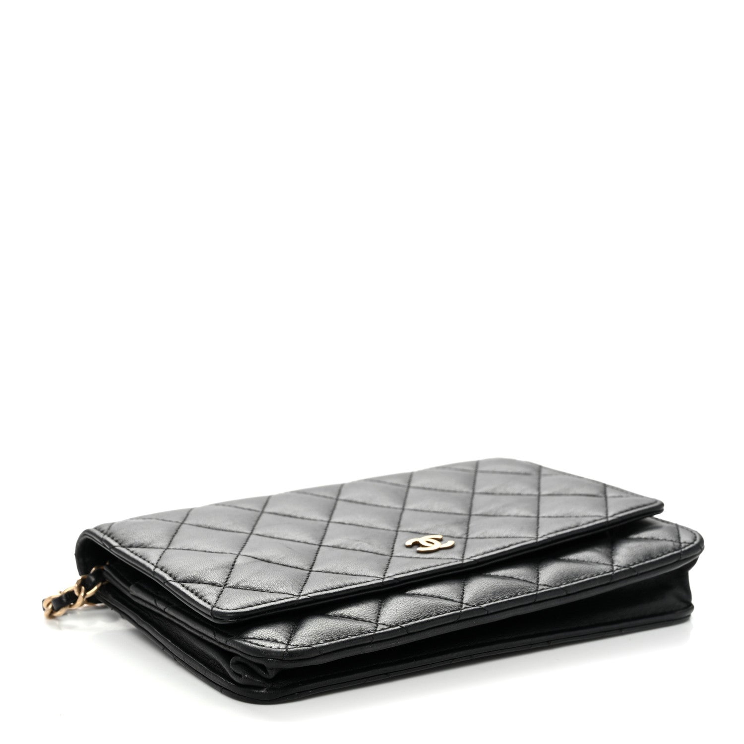 Chanel Lambskin Quilted Wallet On Chain WOC Black 4 of 13