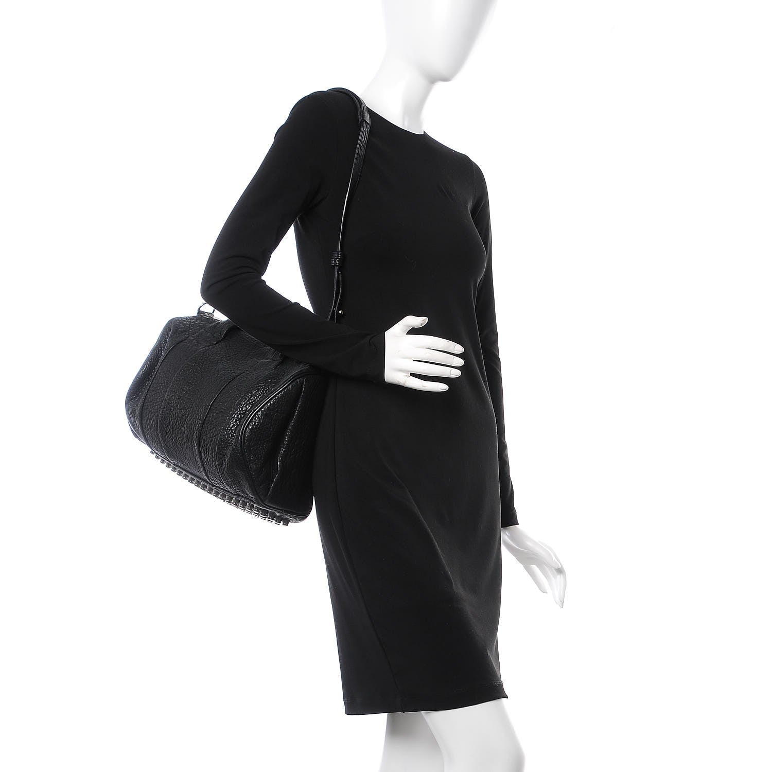 Alexander Wang Pebbled Lambskin Rocco Black Nickel Hardware 3 of 8