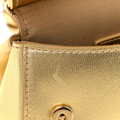 Dolce & Gabbana DOLCE & GABBANA Metallic Calfskin Sequin Childrens Miss Sicily Satchel Gold 10 of 12