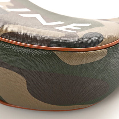 Celine Canvas Calfskin Camouflage Ava Logo Triomphe Shoulder Bag Khaki 7 of 7