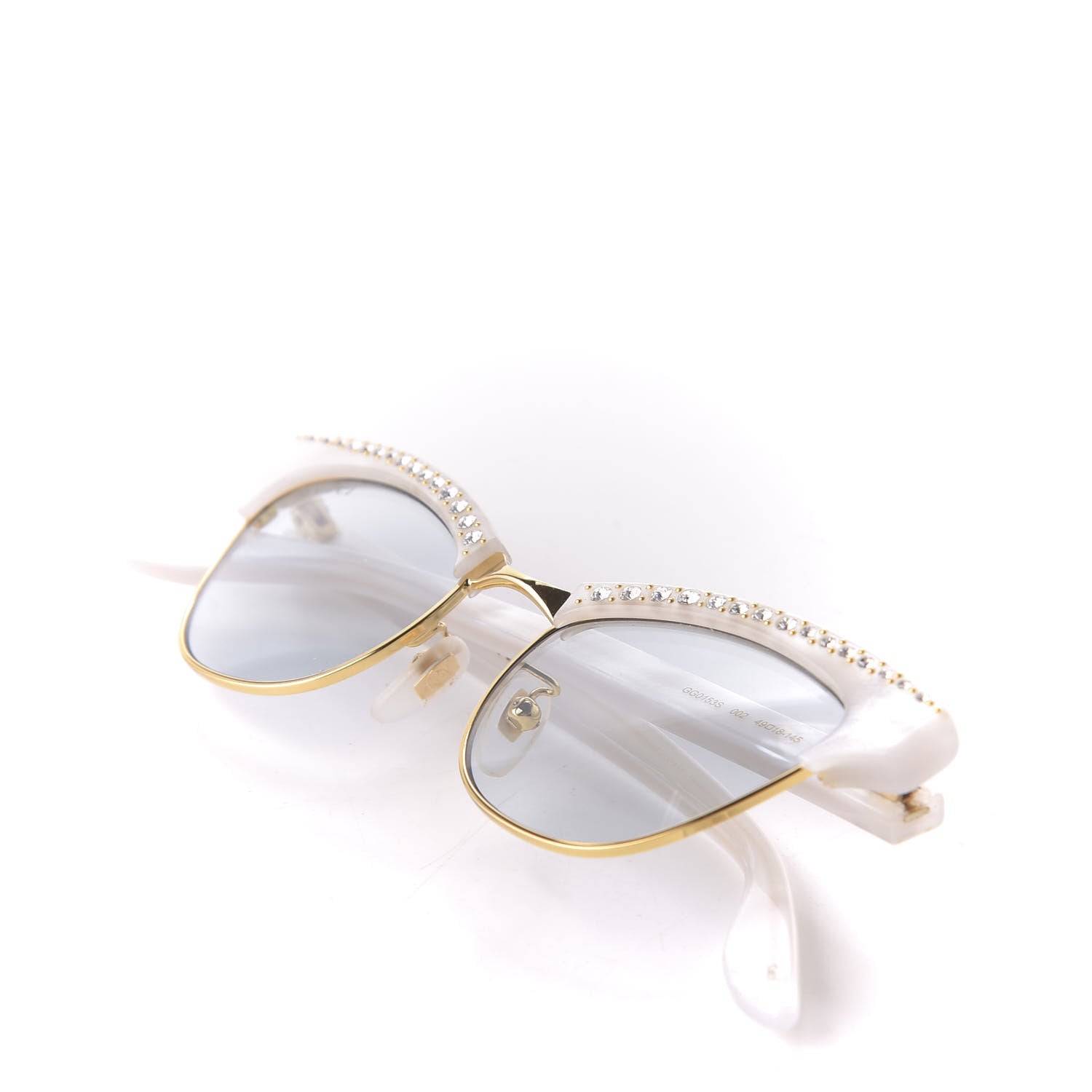 Gucci Clubmaster Cat Eye Sunglasses GG0153S Pearl White 8 of 8