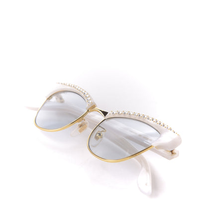 Gucci Clubmaster Cat Eye Sunglasses GG0153S Pearl White 8 of 8