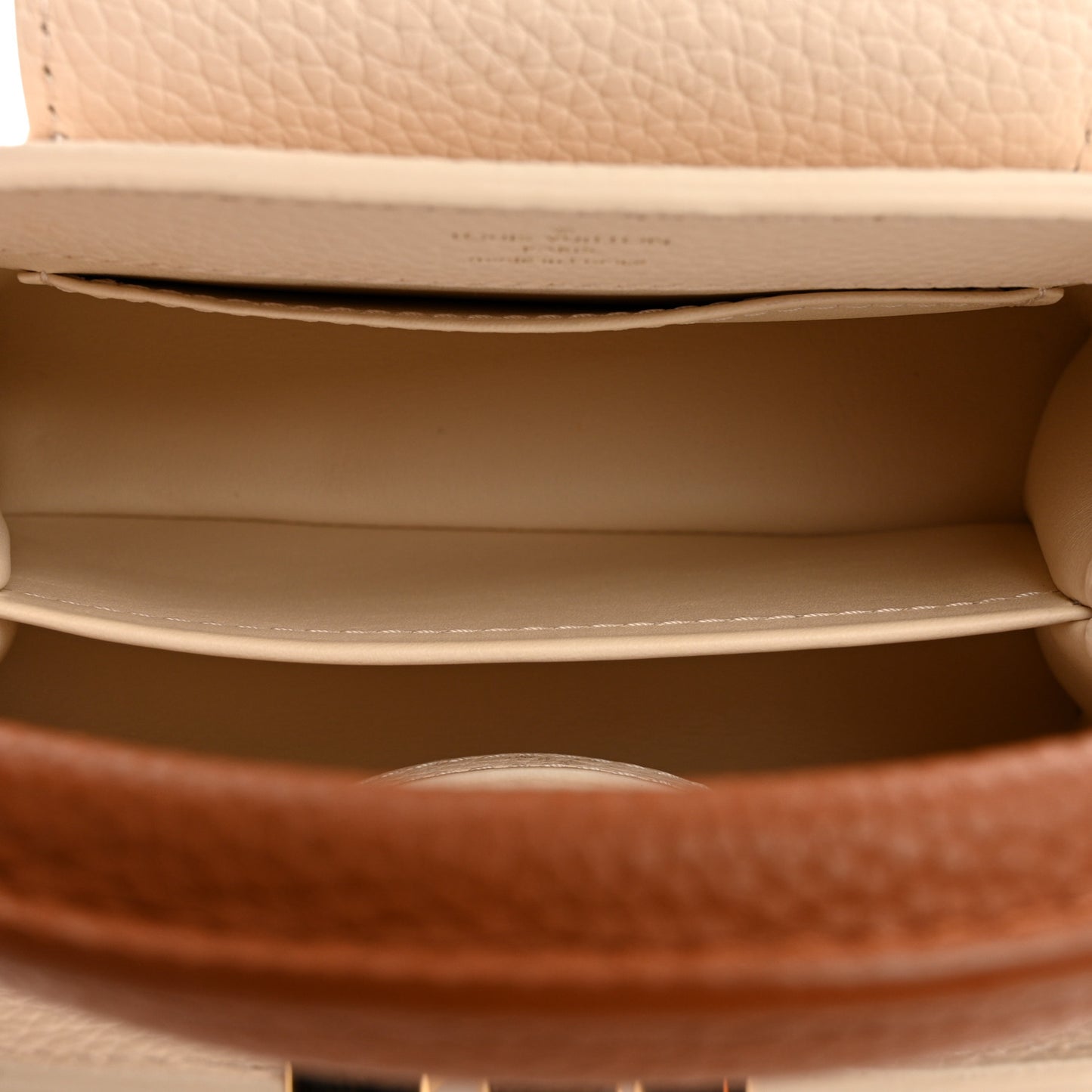 Taurillon Capucines Mini Beige Brown