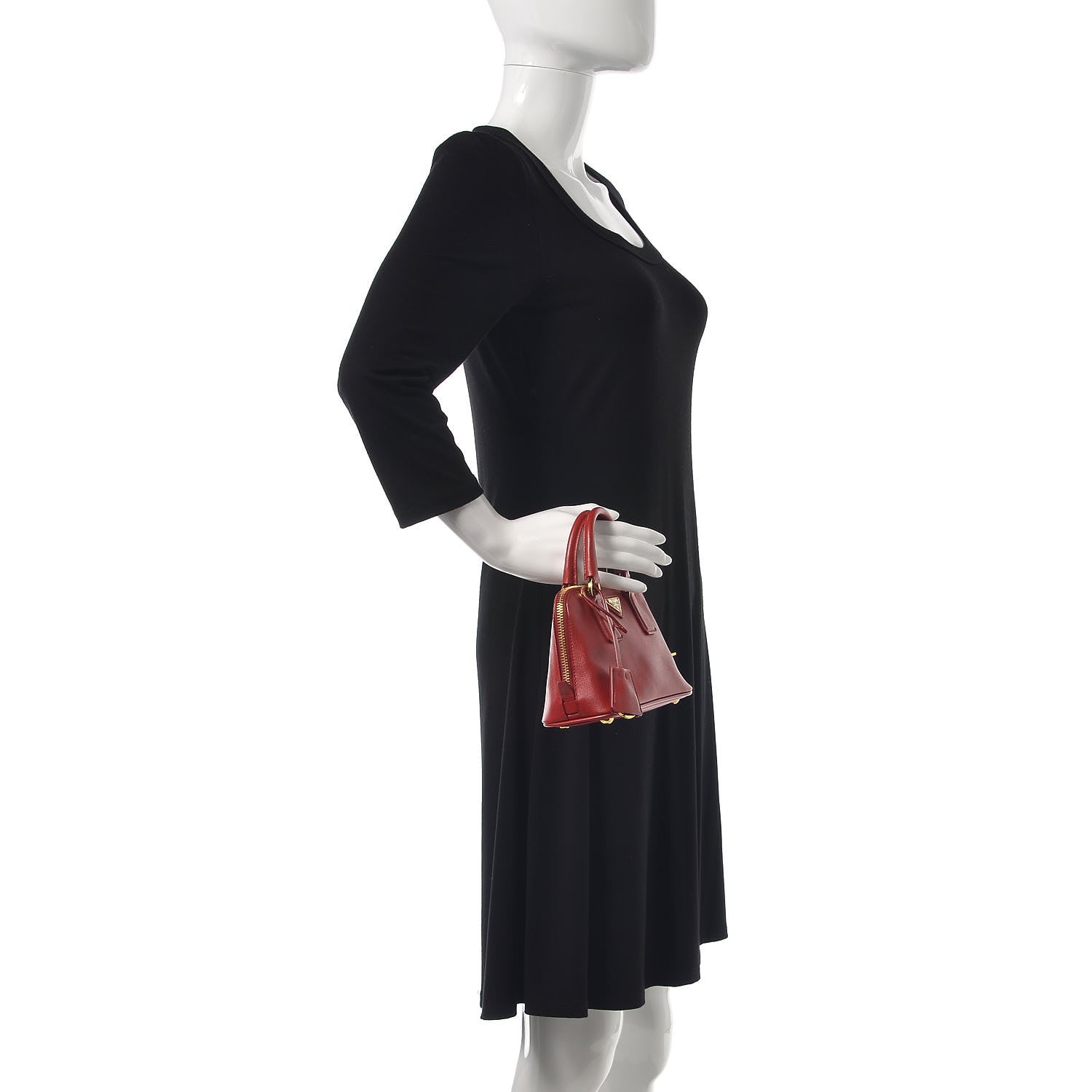 Prada Saffiano Lux Mini Promenade Tote Fuoco 2 of 9