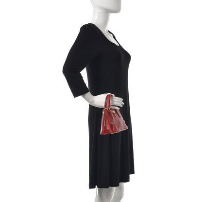 Prada Saffiano Lux Mini Promenade Tote Fuoco 2 of 9