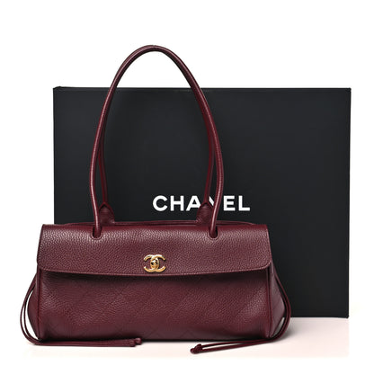 Chanel Grained Calfskin Stitched Urban Essentials Small Shopping Bag Burgundy 11 of 11