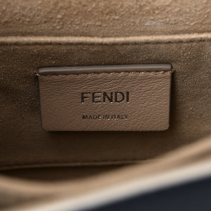 Fendi Vitello Liberty Pearl Scalloped Small Kan I Shoulder Bag Nebula Blu Scuro 6 of 14