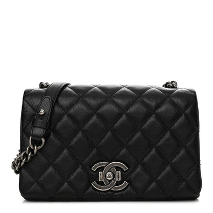 Chanel Goatskin Quilted Medium City Rock Flap Black 1 of 10