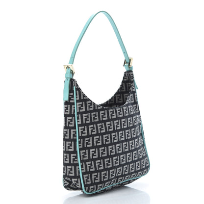 Fendi Zucchino Mini Hobo Black White Azzurro 3 of 10