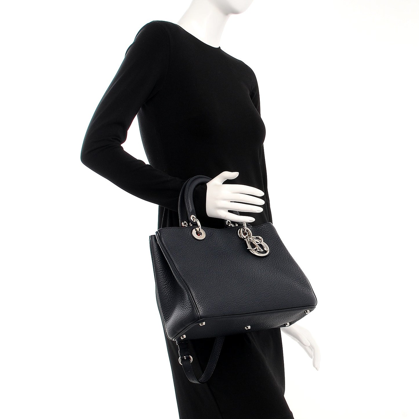 Bullcalf Medium Diorissimo Tote Navy Fuchsia