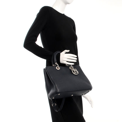 Christian Dior Bullcalf Medium Diorissimo Tote Navy Fuchsia 3 of 28
