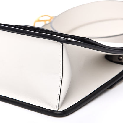 Fendi Vitello Century Velvet F is Fendi FF Embroidered Kan I Shoulder Bag White Black 9 of 13