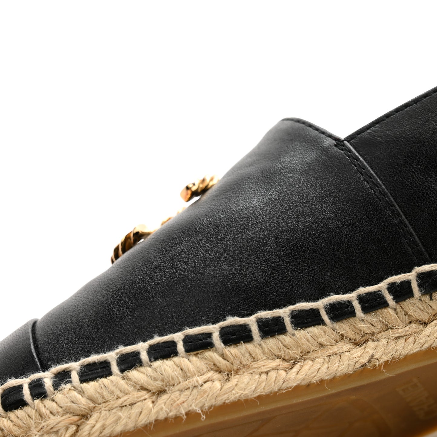 Calfskin Chain CC Espadrilles 38 Black